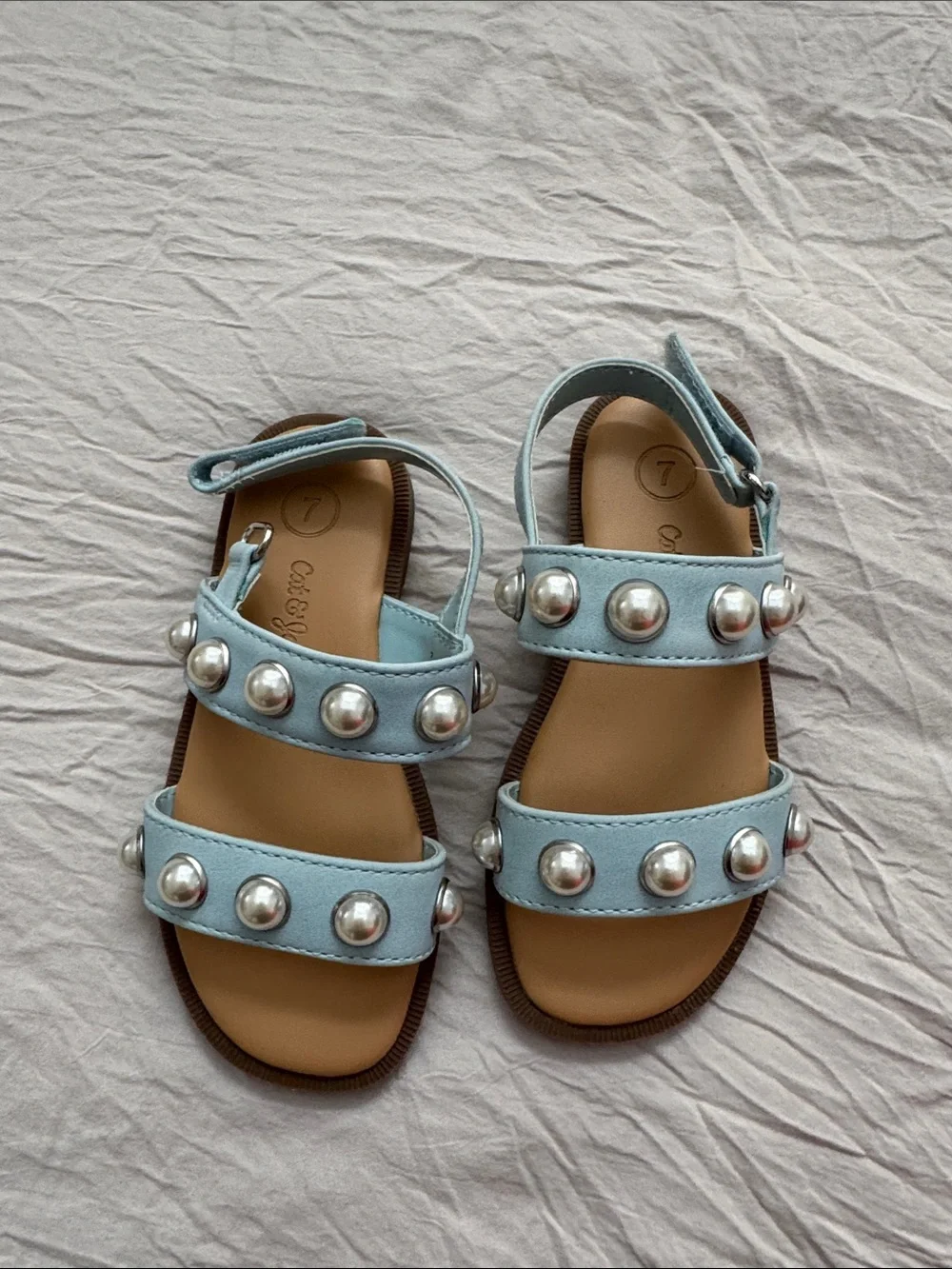 Cat & Jack Light Blue Studded Girls Sandals